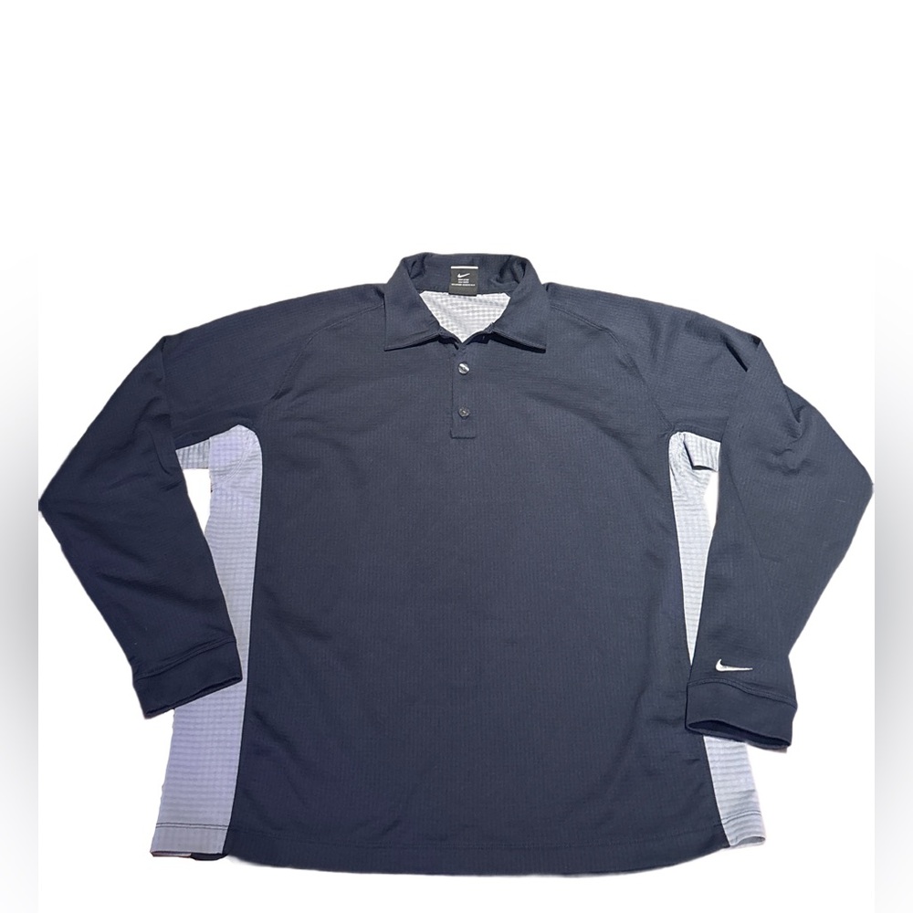 Nike Golf Dri-FIT UV 1/4-Zip Pullover - Textured Blue/Grey - Men's M